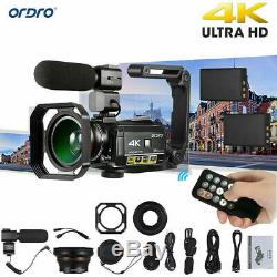 ORDRO AC3 4K WiFi Digital Video Camera Camcorder 24MP 30X IR DV Recorder L1E7