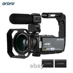 ORDRO HDV-AE8 4K WiFi Digital Video Camera Camcorder DV Recorder 30MP 16X OU