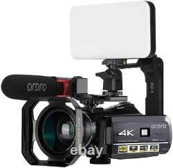 Ordro AC3 4K Camcorder Digital Zoom Video Camera Vlog Recorder with Directional