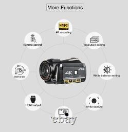 Ordro AC3 4K Camcorder Digital Zoom Video Camera Vlog Recorder with Directional