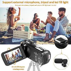 QUICKCLAP Camcorder Video Camera 2.7K 42MP 18X Digital Zoom Camera Recorder 3.0