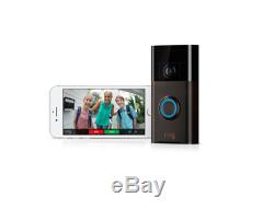 Ring Black Wireless Video Doorbell Sensor Smart Phone 2 Way Speaker Voice