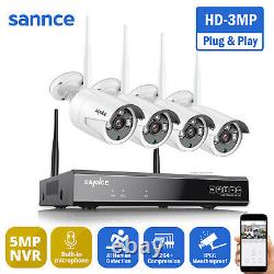 SANNCE Wireless CCTV 3MP 2K System 8CH 5MP NVR IP Audio Camera Security Kit IP66