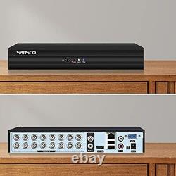 SANSCO HD 5MP Lite 16 Channel Digital Video Recorder Hybrid DVR with 3TB Hard