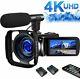 Sauleoo 4k Video Camera Camcorder Digital Youtube Vlogging Camera Recorder Uhd