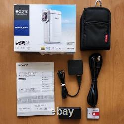 SONY HDR-GW77V Digital HD Video Camera Recorder Handycam White Used Boxd