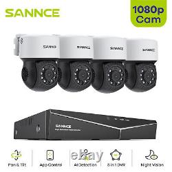 Sannce Pan Tilt 1080p Cctv Camera System 8ch Video Dvr Record Ai Human Detection