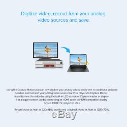 TEC Video Audio Capture Recorder Converter Analog VHS to Digital Format HDMI