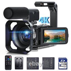 UHD 4K Video Camera & 42MP Photo Camcorder Digital Camera Recorder Mic&Lens Hood