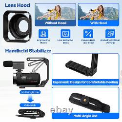 UHD 4K Video Camera & 42MP Photo Camcorder Digital Camera Recorder Mic&Lens Hood