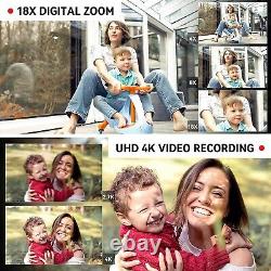UHD 4k Video Camera Camcorder with 18X Digital Zoom, 64MP Digital Camera Recorder