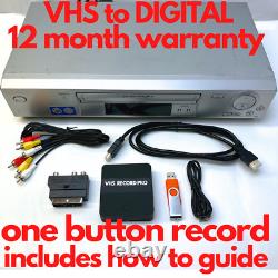 VHS Video Player Recorder Kit One Button Copy VHS to Digital MP4 FAST Quality