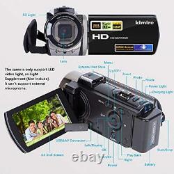 Video Camcorder kimire Digital Recorder Full HD 1080P 15FPS 24MP 3.0 Inch 270