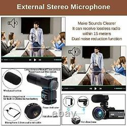 Video Camera 4K Camcorder Digital FHD WiFi Vlogging Cameras Recorder with Microp