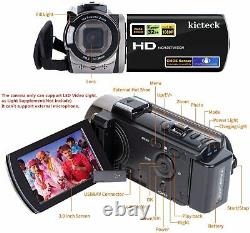 Video Camera Camcorder Digital Camera Recorder kicteck Full HD 1080P 15FPS