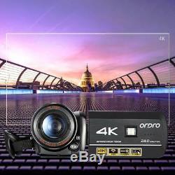 WIFI 4K UHD Night Vision Digital Video Camera Camcorder Recorder+Mic+Lens Hook
