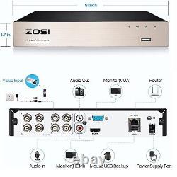 ZOSI CCTV DVR Recorder 8 Channel with 1TB HDD 1080P TVI AHD H. 265+ HDMI VGA BNC