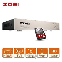 ZOSI DVR Recorder 4 Channel 1TB 1080p HD HDMI VGA For Home CCTV Security System