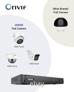 ANNKE 8CH 8MP Enregistreur vidéo H. 265+ Réseau PoE IP NVR pour système de sécurité à domicile