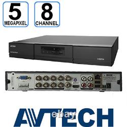 AVTECH 5MP HD DVR XVR 8CH CCTV ENREGISTREUR DE SÉCURITÉ 1080P HDMI CVI TVI AHD Spécifications UK