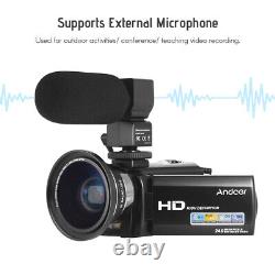 Andoer Hdv-201lm 1080p Caméra Vidéo Numérique Fhd Caméscope DV Enregistreur 24mp L1l0