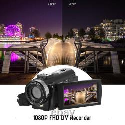 Andoer Hdv-201lm 1080p Caméra Vidéo Numérique Fhd Caméscope DV Enregistreur 24mp S5k6