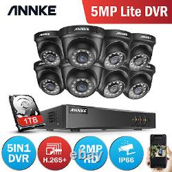 Annke 1080p Caméra Cctv 2mp 8+2ch 5mp Lite Dvr Système De Sécurité À Domicile Vision Nocturne