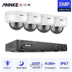 Annke 5mp Poe Cctv Security System 4k 8/16ch Nvr Recorder Maison Audio MIC Caméra