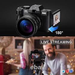 Appareil photo numérique 4K 16X 30fps 3 IPS Écran d'affichage vidéo à écran rabattable pour YouTube Vlogging