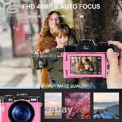 Appareil photo numérique 4K 16X 48MP 60FPS Appareil photo Vlogging pour YouTube avec objectif WiFi 32G TF