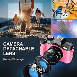 Appareil photo numérique 4K 16X 48MP 60FPS Appareil photo Vlogging pour YouTube avec objectif WiFi 32G TF