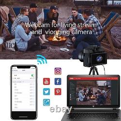 Appareil photo numérique 4K 48MP 16X Avec écran Flip 3 pour Vlogging pour YouTube Caméscope