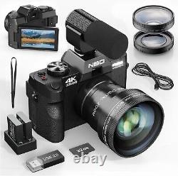 Appareil photo numérique 4K 48MP avec écran inclinable de 3 pouces, caméscope, micro 32Go TF pour vlogging