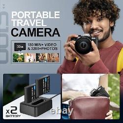 Appareil photo numérique 4K 48MP avec écran inclinable de 3 pouces, caméscope, micro 32Go TF pour vlogging