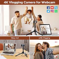 Appareil photo numérique 4K à double objectif Caméscope vidéo 64MP Zoom 18X avec flash Cadeau 64 Go