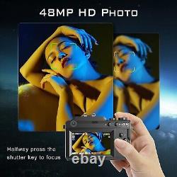 Appareil photo numérique 4K, photo de 48MP UHD, enregistreur vidéo 4K, appareil photo à double objectif, WIFI K