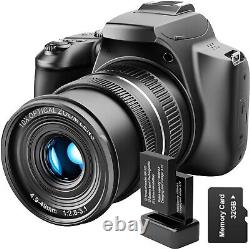 Appareil photo numérique 4k 64MP avec zoom numérique 40x pour Vlogging YouTube avec flash WiFI