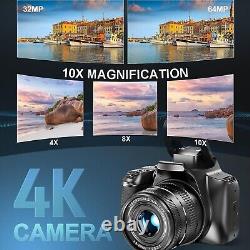 Appareils photo numériques 4k 64MP avec zoom numérique 40X pour YouTube avec sortie HDMI WiFi 32Go TF