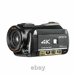 Caméra Vidéo Numérique 4k Caméscope Ordro Night Vision Recorder Vlog Filmadora