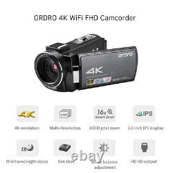Caméra Vidéo Numérique Hdv-ae8 4k Caméscope DV Enregistreur 30mp 16x J3g1