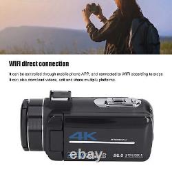 Caméra vidéo 4K Caméscope 18X Zoom Numérique Enregistreur Vidéo 56MP Écran Tactile 3.0 pouces GF0