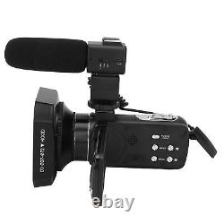 Caméra vidéo 4K Caméscope 48MP Enregistreur d'appareil photo numérique 3.0 pouces IPS Écran tactile