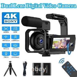 Caméra vidéo 4K Caméscope 56MP Zoom Numérique 16X Enregistreur Vlogging Écran Tactile