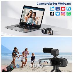 Caméra vidéo 4K Caméscope Appareil photo numérique 42MP Enregistreur 18X Zoom Caméra YouTube