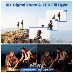 Caméra vidéo 4K Caméscope Appareil photo numérique 42MP Enregistreur 18X Zoom Caméra YouTube