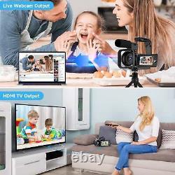 Caméra vidéo 4K WiFi Double Objectif Vlogging Audio Caméra 16X Zoom Numérique Caméscope