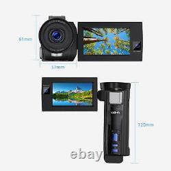 Caméra vidéo 4K, photo 56MP, enregistreur à double objectif 30FPS, caméscope numérique pour vlogging