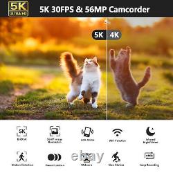 Caméra vidéo Caméscope 5K 56MP pour Vlog Youtube Enregistreur Numérique Caméra Zoom 16X