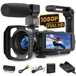 Caméra vidéo Caméscope Appareil photo numérique Enregistreur Full HD 1080P 24MP 3.0 pouces LCD