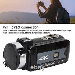 Caméra vidéo numérique 4K 56MP avec zoom numérique 16X, enregistreur de caméra WiFi avec écran de 3,0 pouces